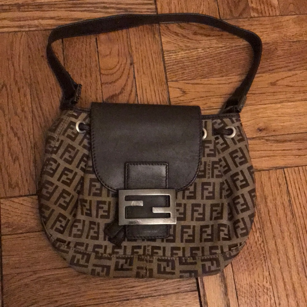 Authentic Fendi Mini Logo Shoulder Bag